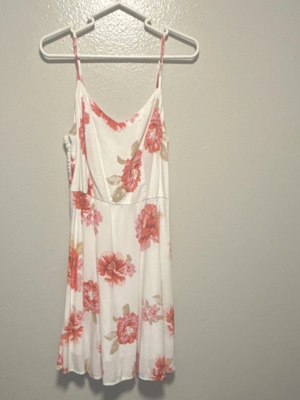 Old Navy White Pink Floral V-Neck Strappy Sleeveless Sundress Women's M